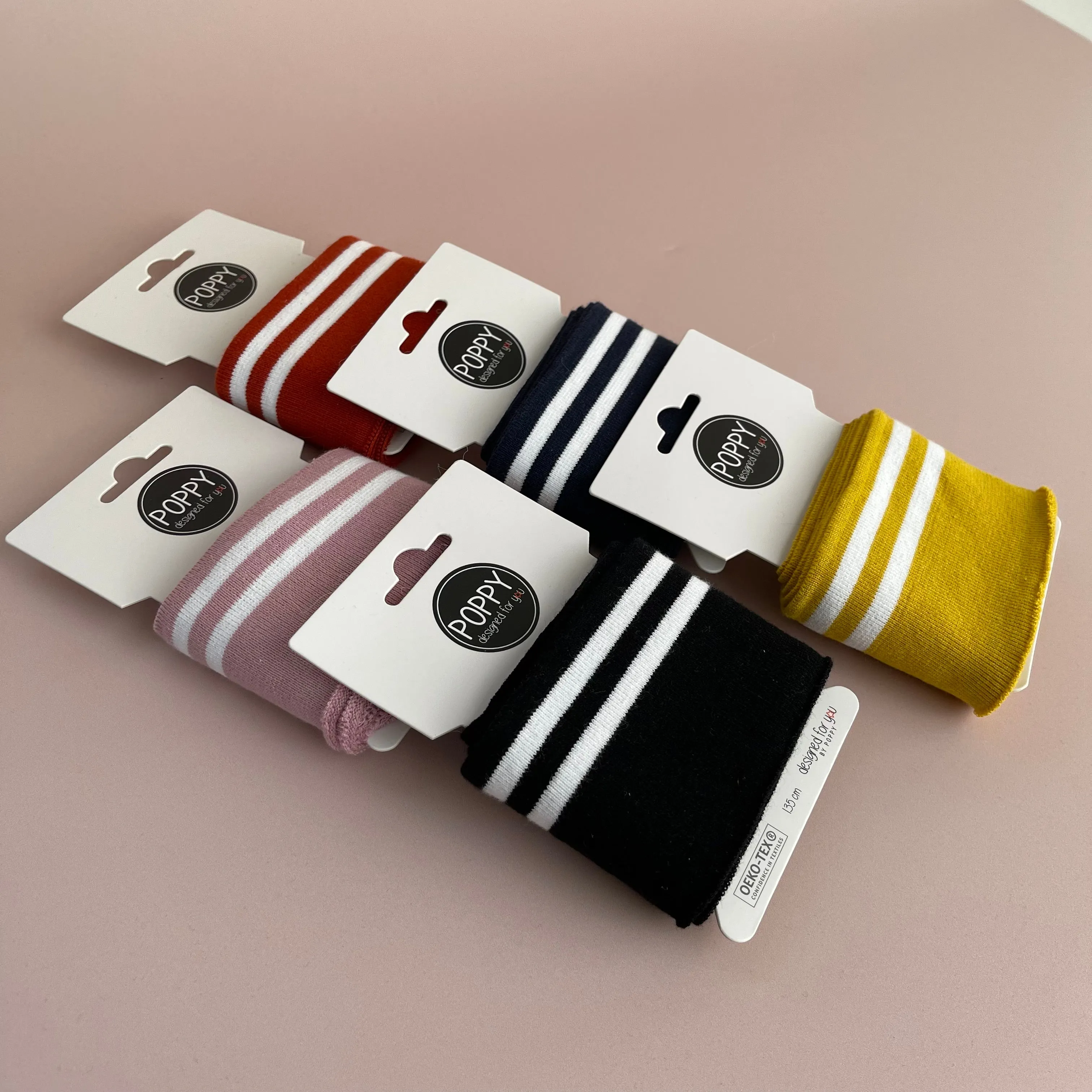 Ribbing Cuffing Pack with White Stripes