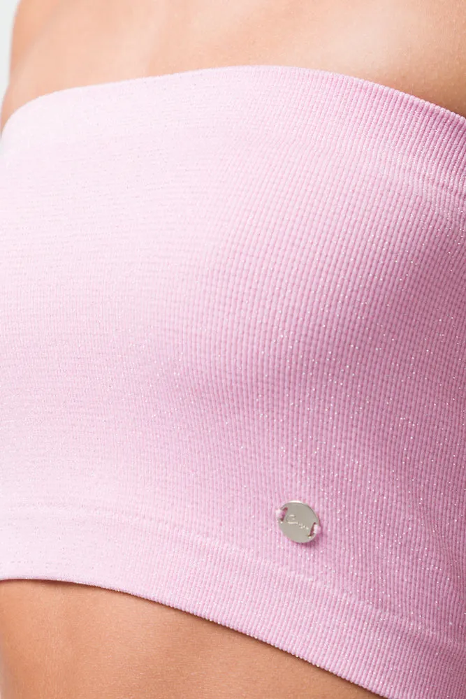 Shimmer Tube Top Light Pink