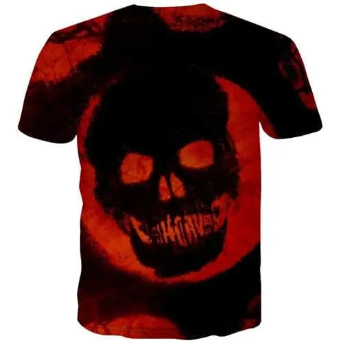 Skull T shirts Men Graffiti Tshirt Anime Red Tshirts Cool Ink Tshirts Novelty Gothic Tshirts Casual Short Sleeve Hip hop Unisex