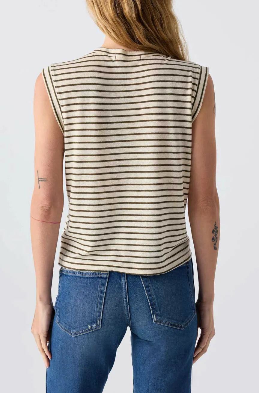 SLEEVELESS LOVE TEE IN RESEDA MULTI