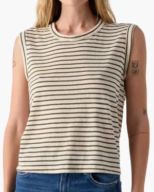 SLEEVELESS LOVE TEE IN RESEDA MULTI
