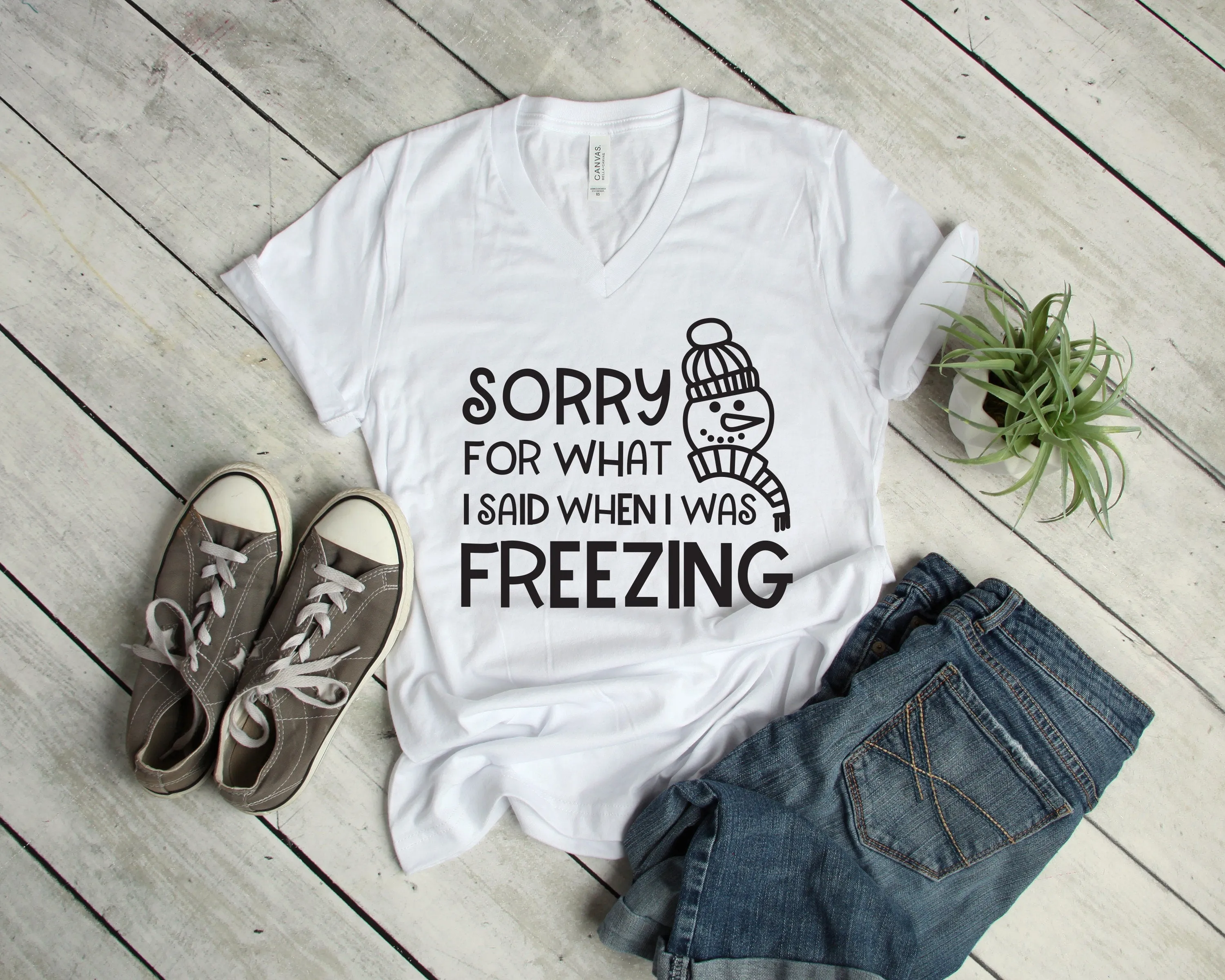 Sorry for what I said when I was Freezing Christmas T Shirt - Funny X-Mas T Shirt - Cute Snowman T Shirt