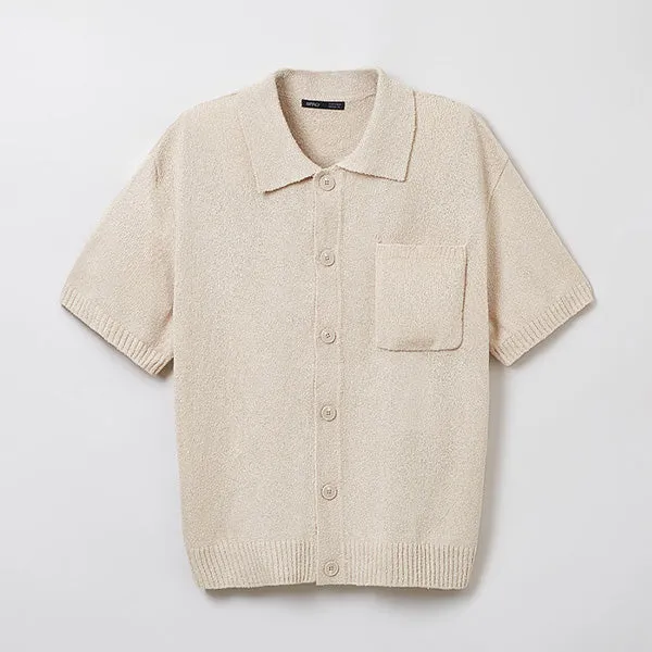 SPAO Men Short Sleeve Pocket Cardigan SPCKE37M03 Light Beige