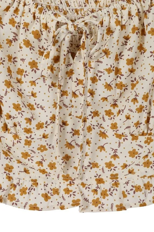SS puff dressy top | Floral Beige Cute Sweatshirt Top | Rubber Back Top | Romantic Vintage Cute Printed Floral Top Blouse |