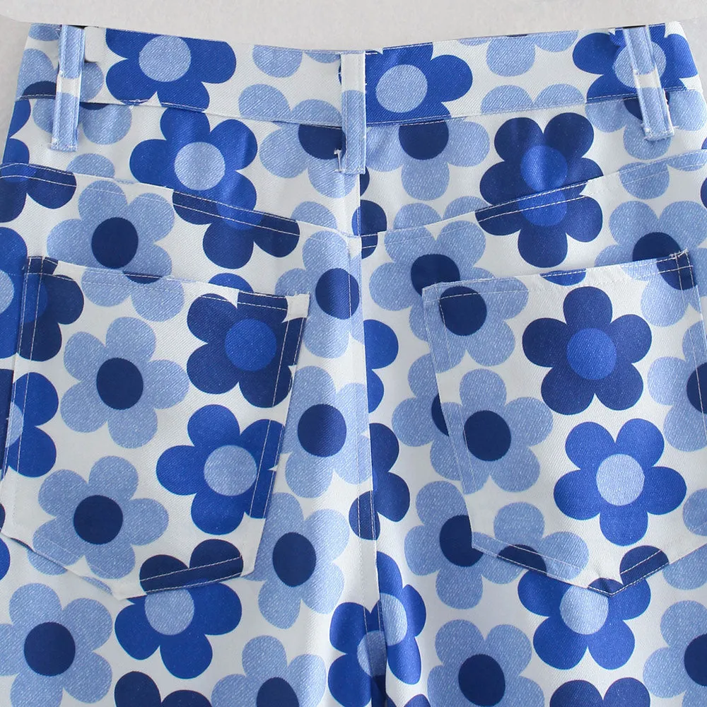 STRAIGHT FIT PRINTED JEANS