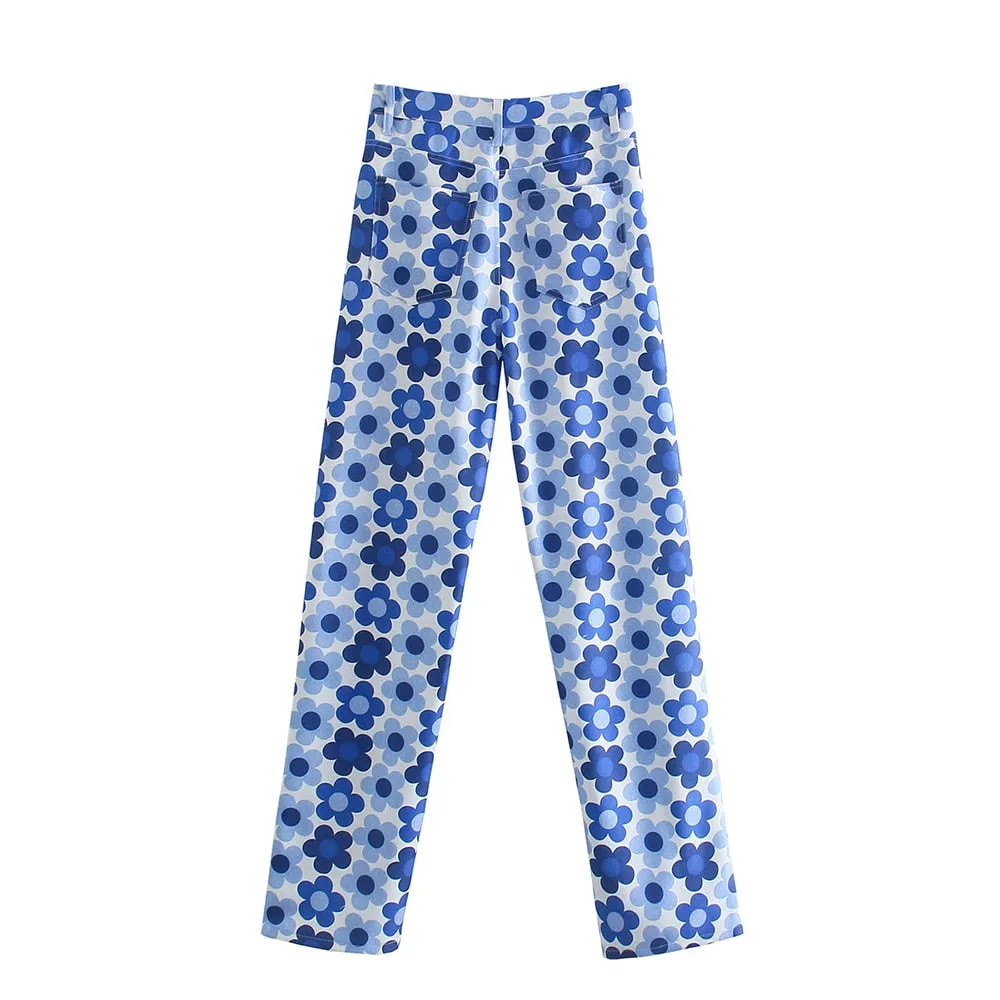 STRAIGHT FIT PRINTED JEANS