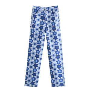 STRAIGHT FIT PRINTED JEANS