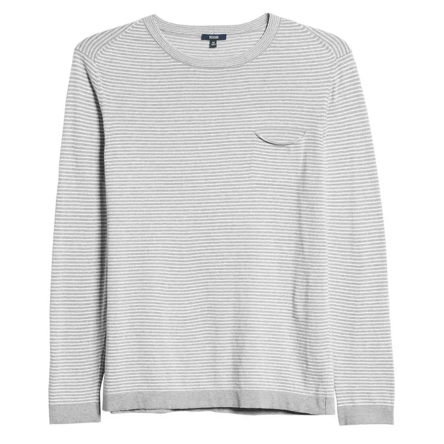 Stripe Pocket Sweater (Light Grey)
