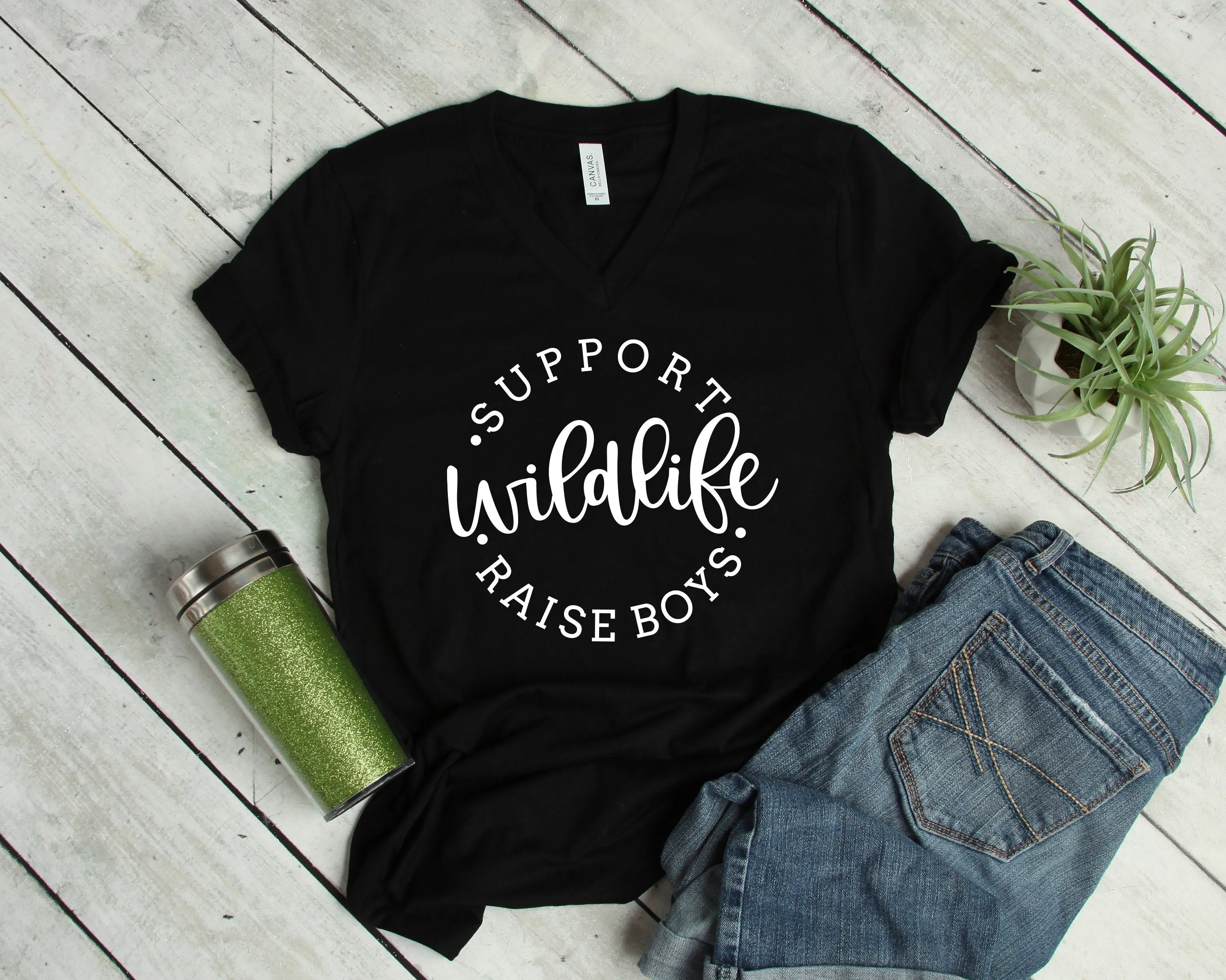 Support Wildlife Raise Boys T Shirt -Mom Life T Shirt- Mother's Day Gift Idea - Funny Mom Shirt