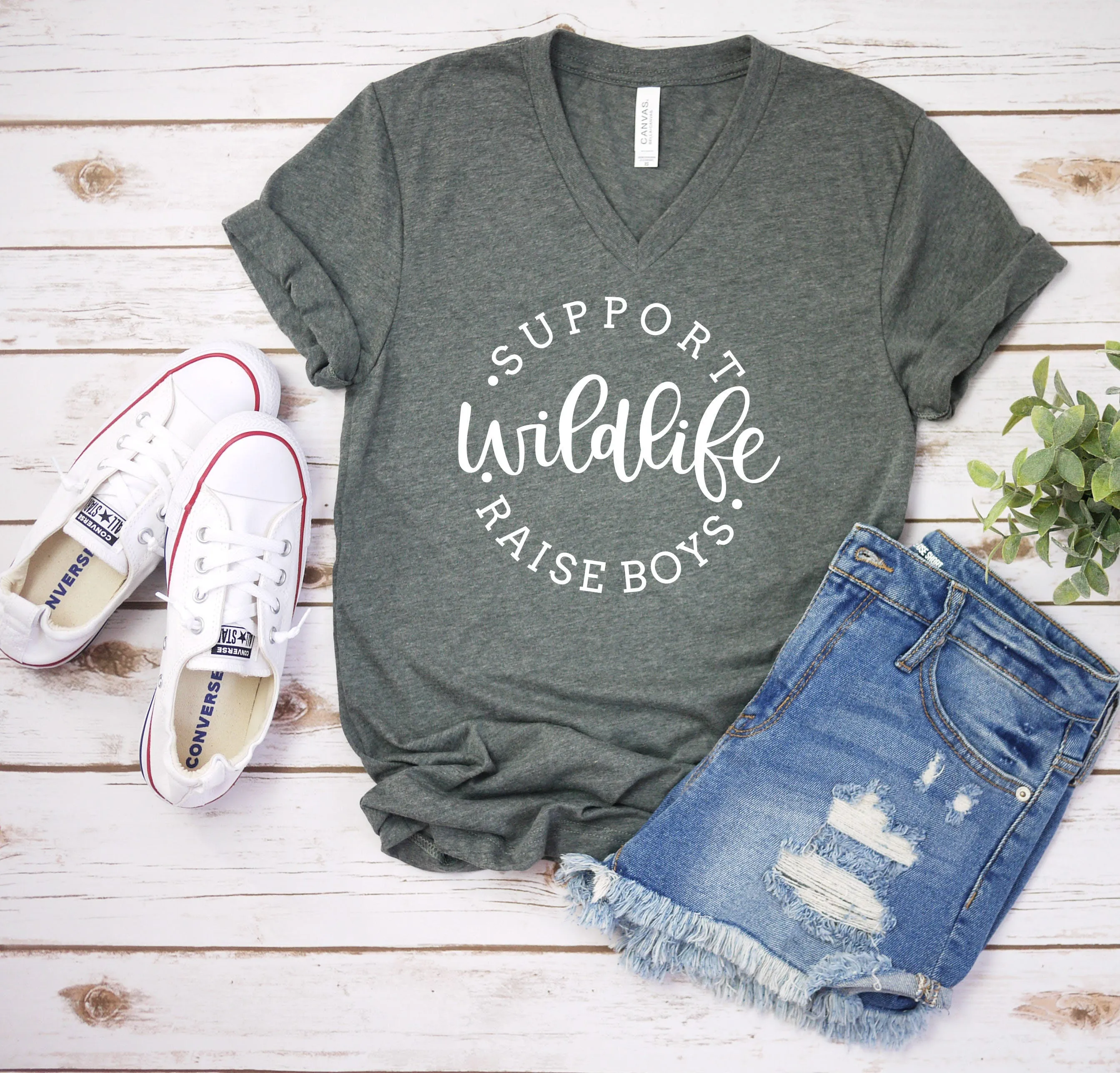 Support Wildlife Raise Boys T Shirt -Mom Life T Shirt- Mother's Day Gift Idea - Funny Mom Shirt