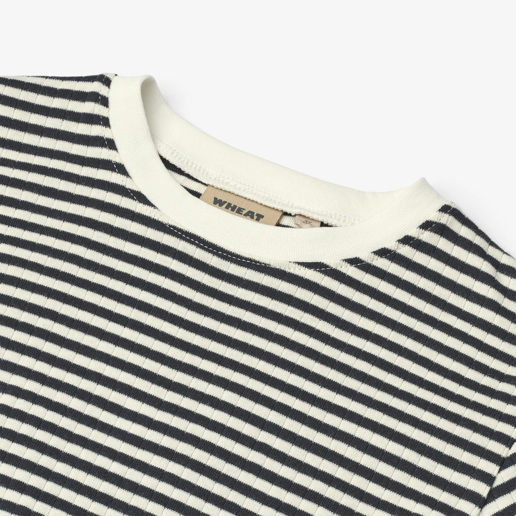T-shirt S/S Fabian - navy rib stripe