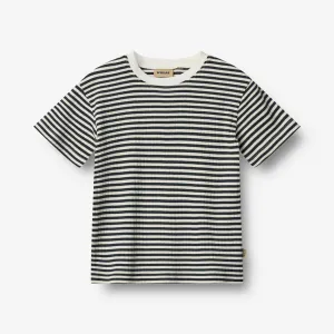 T-shirt S/S Fabian - navy rib stripe