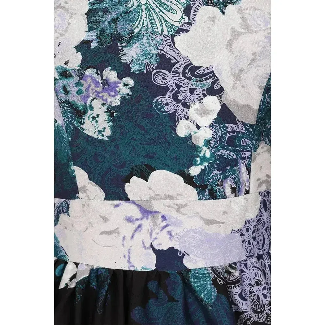Tea Dress - Blue Collage