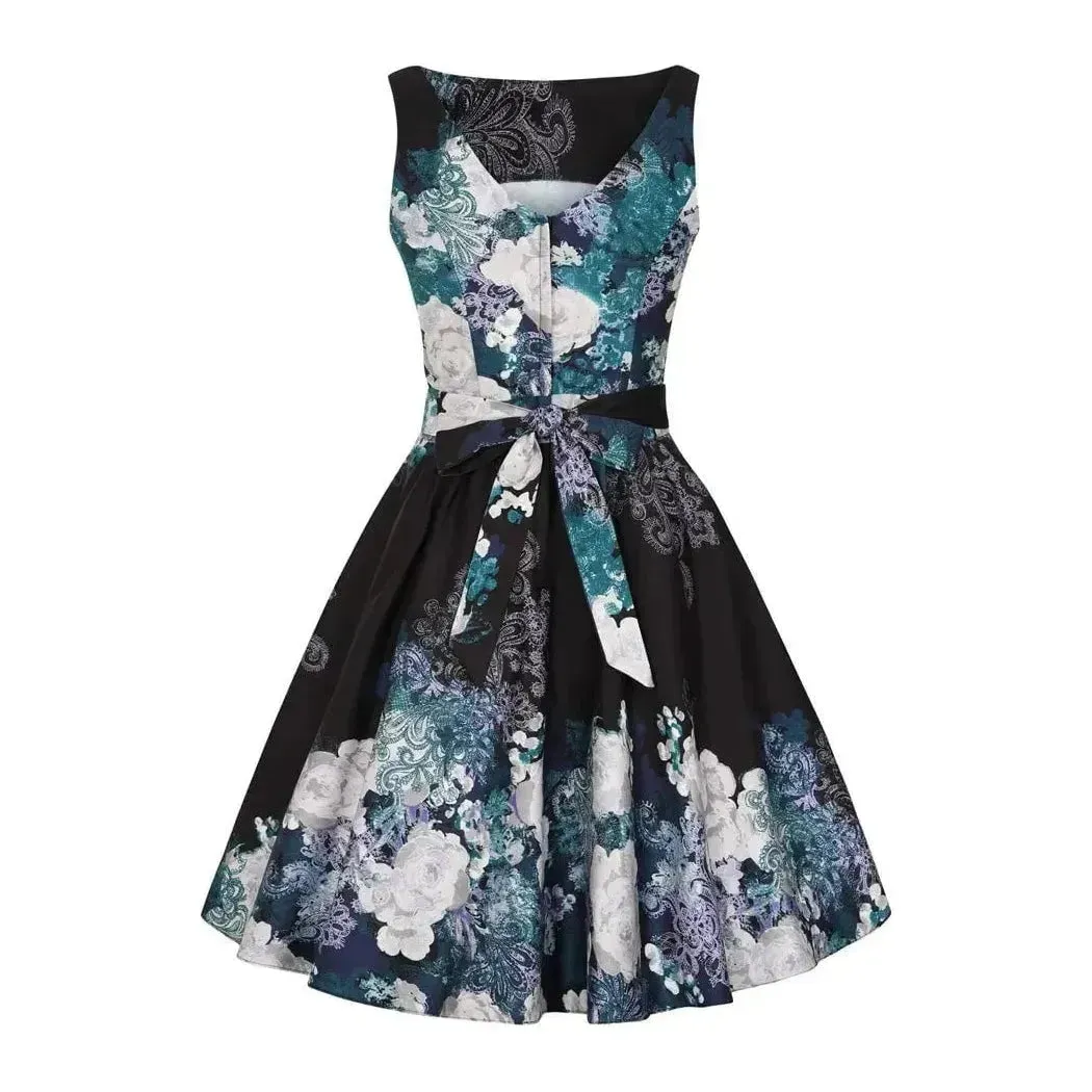 Tea Dress - Blue Collage