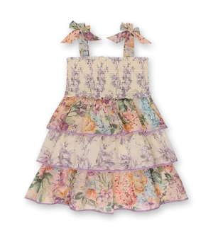 Tiered Floral Dress Multi