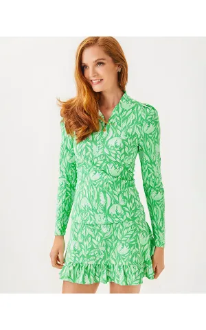 UPF 50  Luxletic Sania Half Zip Sunguard - Fauna Green - Tulip To Tango