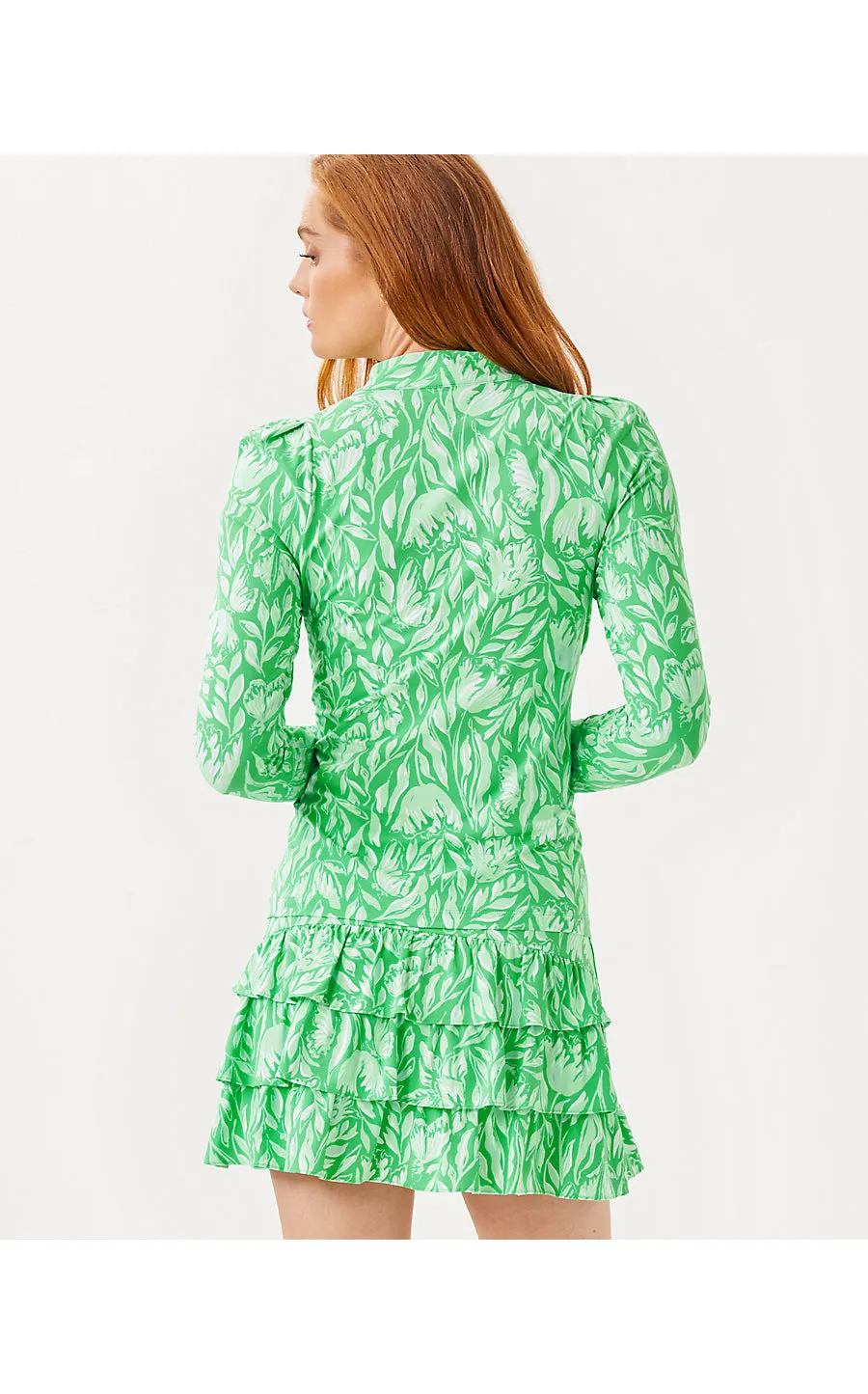 UPF 50  Luxletic Sania Half Zip Sunguard - Fauna Green - Tulip To Tango