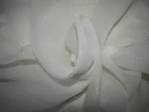 White~100% silk chiffon fabric 44 inches-SILVER SHIMMER id=10267