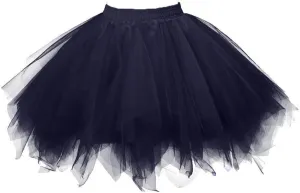 Women's A-Line High Waisted Midi Skirt Women's Tulle Skirts Ruffle Solid Layer Skirts Elastic High Waist