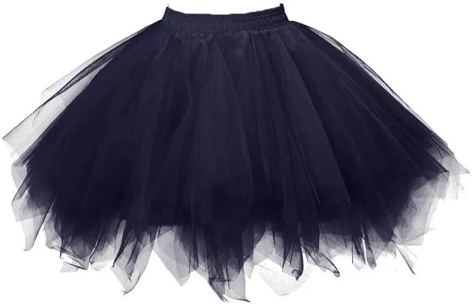 Women's A-Line High Waisted Midi Skirt Women's Tulle Skirts Ruffle Solid Layer Skirts Elastic High Waist