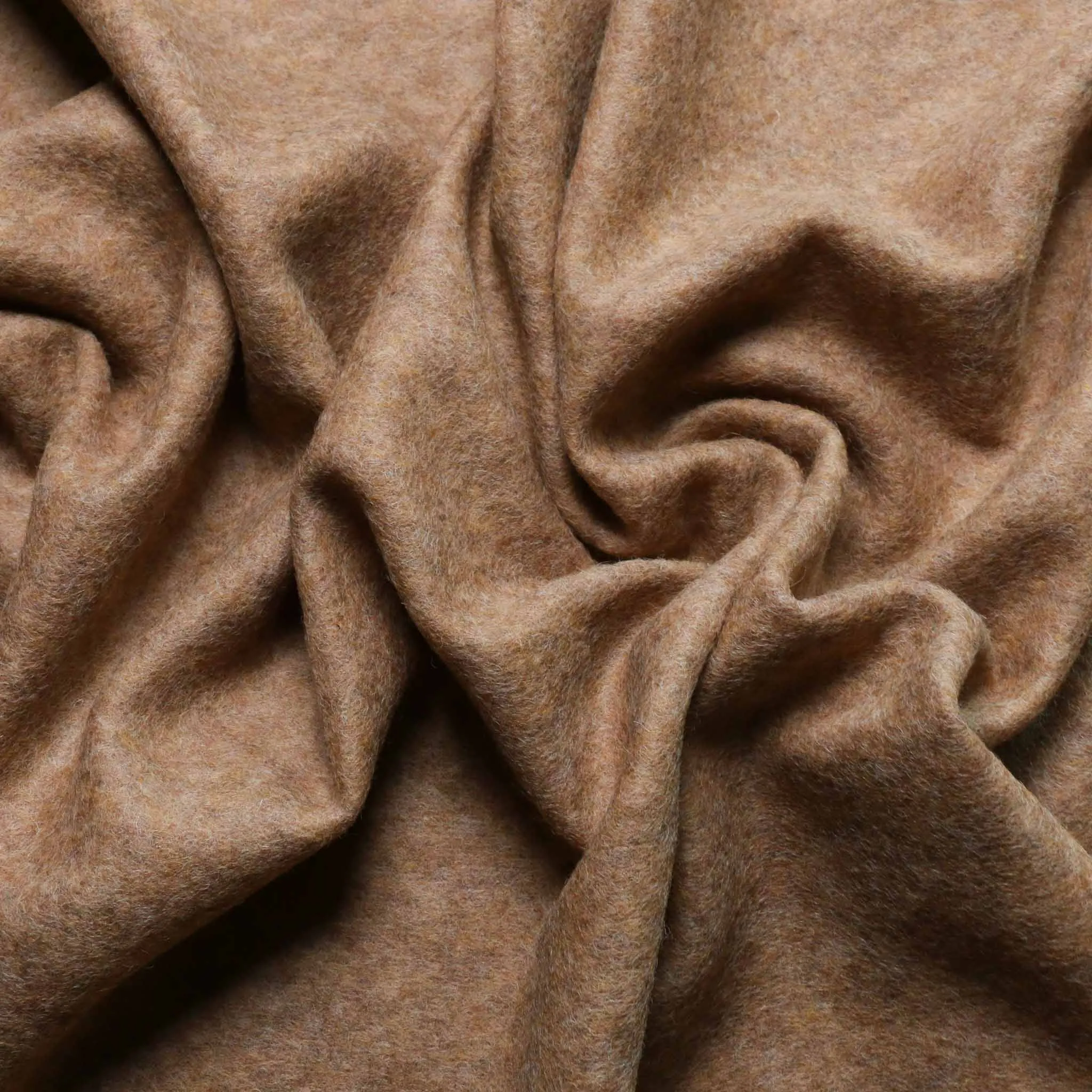 Wool Jersey Flannel Fabric - Yellow, blue, beige, rust