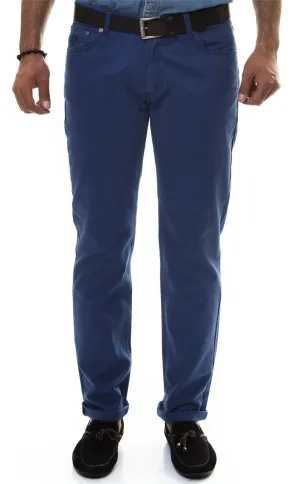WSS Slim Fit 5 Pocket Cotton Blue Men Trousers - Busto Arsizio