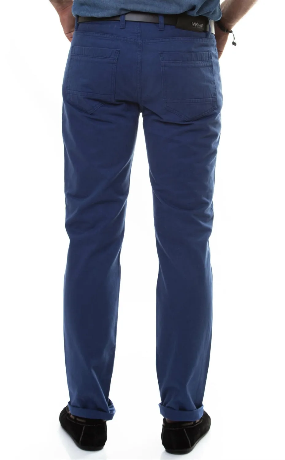 WSS Slim Fit 5 Pocket Cotton Blue Men Trousers - Busto Arsizio