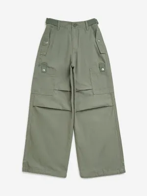 Y&F Kids Olive Mid-Rise Cotton Trousers