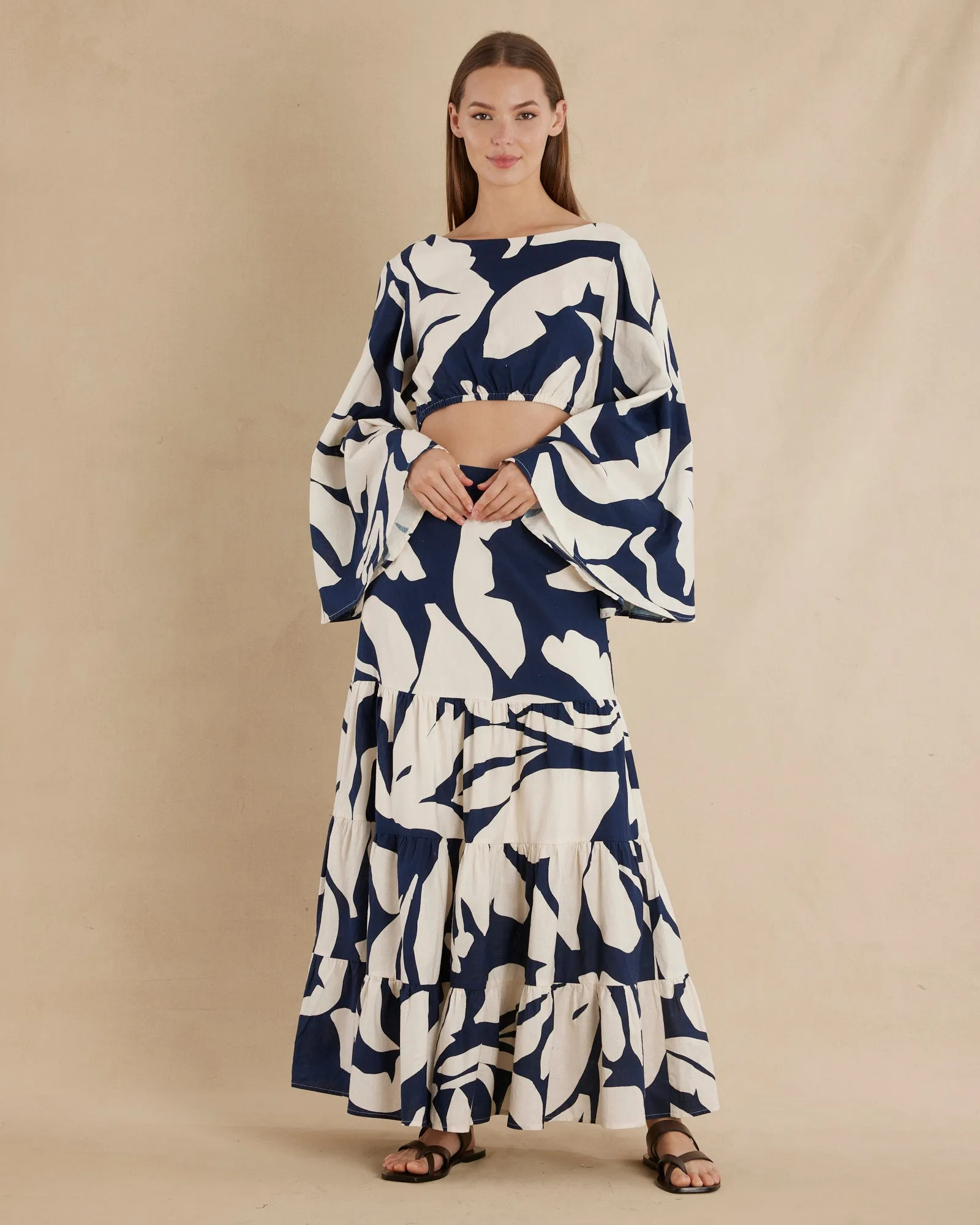 Zaffira Linen Maxi Skirt